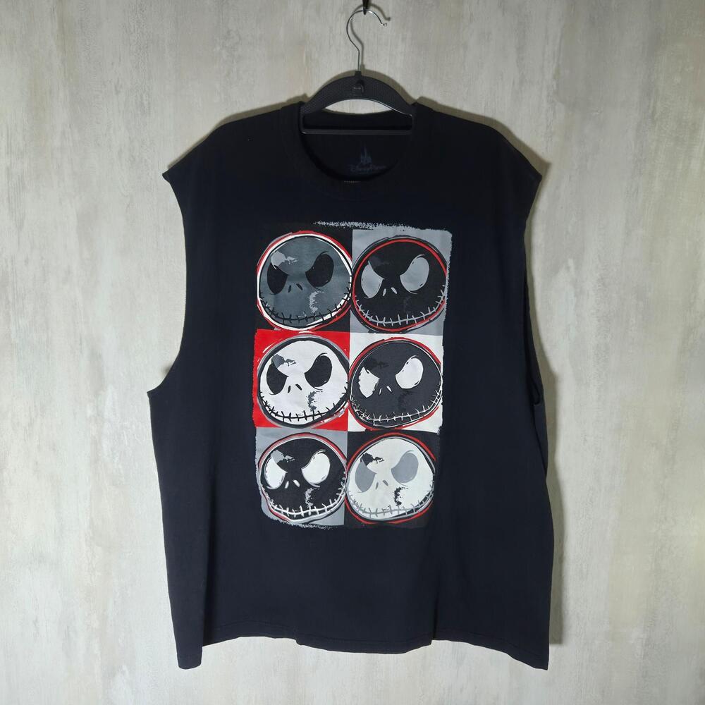 Disney Parks Shirt Mens 2XL Black Jack Skellington Sleeveless Tee Nightmare